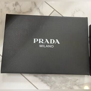 Authentic Prada Black & White Milano Logo Gift Box